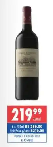 Ultra Liquors Rupert & Rothschild Classique offer