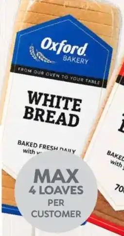 Oxford Freshmarket Oxford Sliced/Unsliced White Bread offer