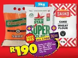 Shoprite Sasko - cake wheat flour, super maize meal, champion samp offer