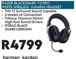 Sounds Great RAZER BLACKSHARK V2 PRO WHITE WIRELESS GAMING HEADSET offer