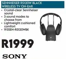 Sounds Great Sennheiser RS120W Black Wireless TV On-Ear offer