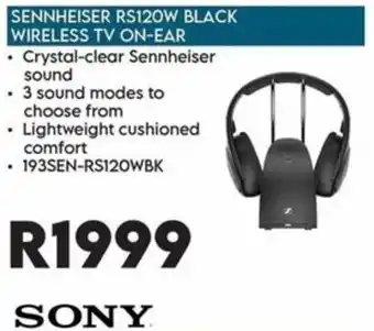Sennheiser RS120W Black Wireless TV On-Ear