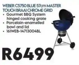 Sounds Great WEBER C5750 BLUE 57cm MASTER TOUCH BRAAI CHROME GRID offer