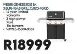 Sounds Great Weber Genesis E315 BK 3 Burn Gas Grill C/Iron Grid offer