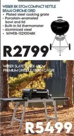 Sounds Great Weber BK 57CM Compact Kettle Braai Chrome Grid offer