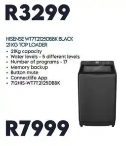 Sounds Great HISENSE WT7T2125DBBK BLACK 21KG TOP LOADER offer