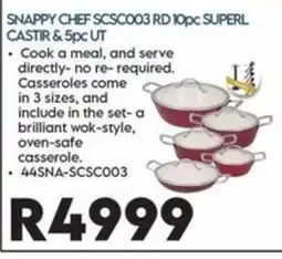 Sounds Great SNAPPY CHEF SCSC003 RD 10pc SUPERL CASTIR & 5pc UT offer