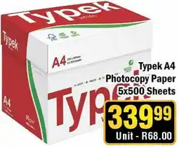 J&E Cash and Carry Typek A4 Photocopy Paper offer