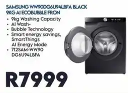 Sounds Great SAMSUNG WW90DG6U94LBFA BLACK offer