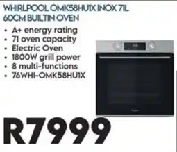 Sounds Great Whirlpool OMK58HU1X Inox 71L 60cm Built-in Oven offer