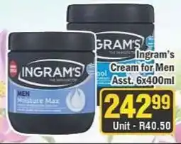 J&E Cash and Carry Ingram's Cream for Men Assorted offer