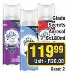 J&E Cash and Carry Glade Secrets Aerosol offer