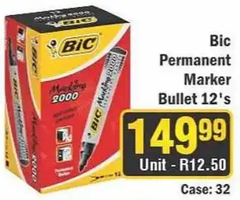 J&E Cash and Carry Bic Permanent Marker Bullet 12's offer