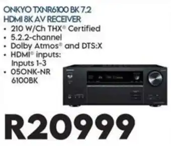 ONKYO TXNR6100 BK 7.2 HDMI 8K AV RECEIVER