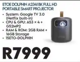 Sounds Great ETOE DOLPHIN A2341 BK FULL HD PORTABLE SMART PROJECTOR offer