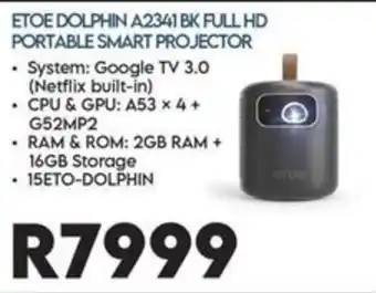 ETOE DOLPHIN A2341 BK FULL HD PORTABLE SMART PROJECTOR