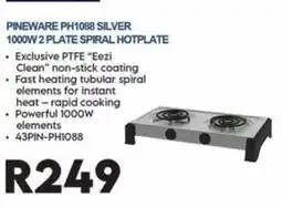 Sounds Great PINEWARE PH1088 SILVER 1000W 2 PLATE SPIRAL HOTPLATE offer