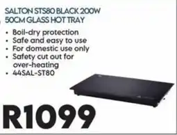 Sounds Great SALTON STS80 BLACK 200W 50CM GLASS HOT TRAY offer