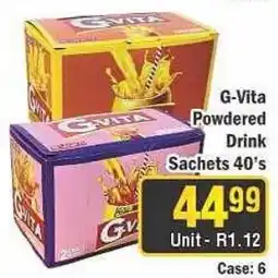 J&E Cash and Carry G-Vita Powdered Drink Sachets offer