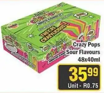 J&E Cash and Carry Crazy Pops Sour Flavours offer