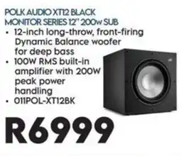 Sounds Great Polk Audio XT12 Black Monitor Series 12" 200w Sub offer