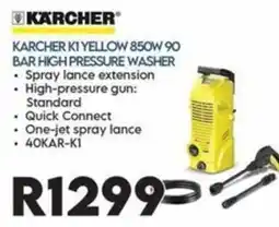 Sounds Great KARCHER K1 YELLOW 850W 90 BAR HIGH PRESSURE WASHER offer