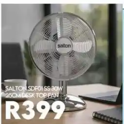 Sounds Great Salton SDF01 SS 30W 25CM Desk Top Fan offer