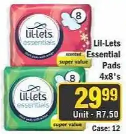J&E Cash and Carry Lil-Lets Essential Pads offer
