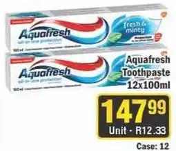 J&E Cash and Carry Aquafresh Toothpaste offer