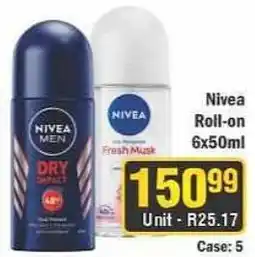 J&E Cash and Carry Nivea Roll-on Fresh Musk offer