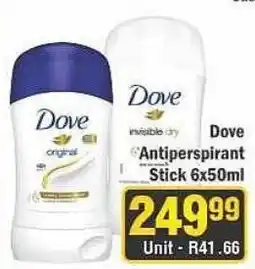 J&E Cash and Carry Dove Antiperspirant Stick offer