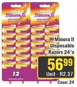 J&E Cash and Carry Gillette Minora II Disposable Razors offer