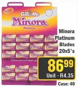 J&E Cash and Carry Gillette Minora Platinum Blades offer