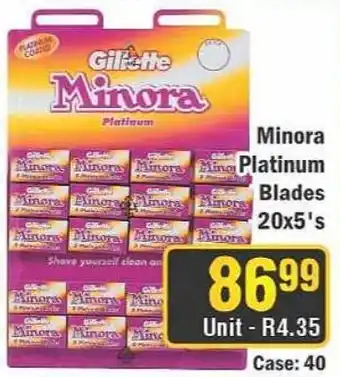 J&E Cash and Carry Gillette Minora Platinum Blades offer