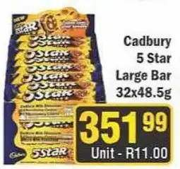 J&E Cash and Carry Cadbury 5 Star Large Bar offer