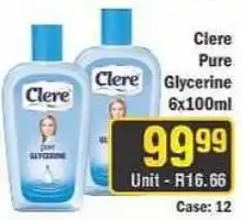 J&E Cash and Carry Clere Pure Glycerine offer