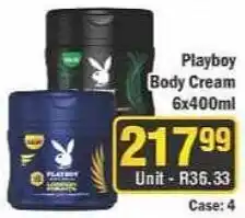 J&E Cash and Carry Playboy Body Cream offer