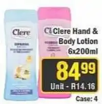 J&E Cash and Carry Cleere Hand & Body Lotion offer