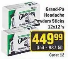 J&E Cash and Carry Grand-Pa Headache Powders Sticks offer
