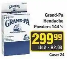 J&E Cash and Carry Grand-Pa Headache Powders 144's offer