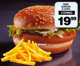 Choppies BEEF BURGER & CHIPS COMBO offer