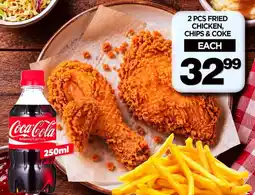Choppies 2 PCS FRIED CHICKEN, CHIPS & COKE offer