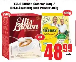 Boxer ELLIS BROWN Creamer 750g / NESTLÉ Nespray Milk Powder 400g offer