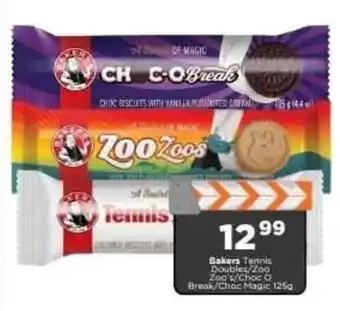 Bakers Tennis Doubles/Zoo's/Choc O Break/Choc Magic