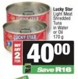 Spar Lucky Star Light Meat Shredded Tuna offer