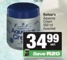 Spar Reitzer's Aqueous Cream Assorted offer