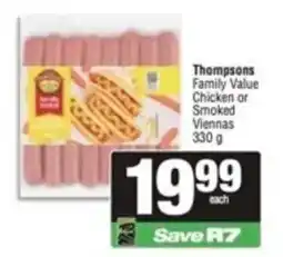 Spar Thompsons Family Value Chicken or Smoked Viennas offer