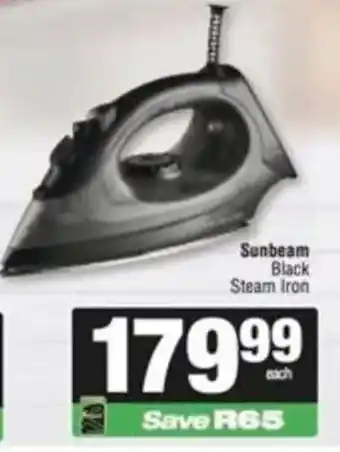 Spar Sunbeam Black Steam Iron offer