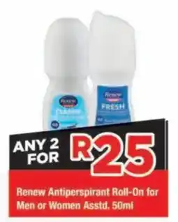 OK Grocer Renew Antiperspirant Roll-On for Men or Women offer