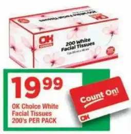 OK Grocer OK Choice White Facial Tissues offer